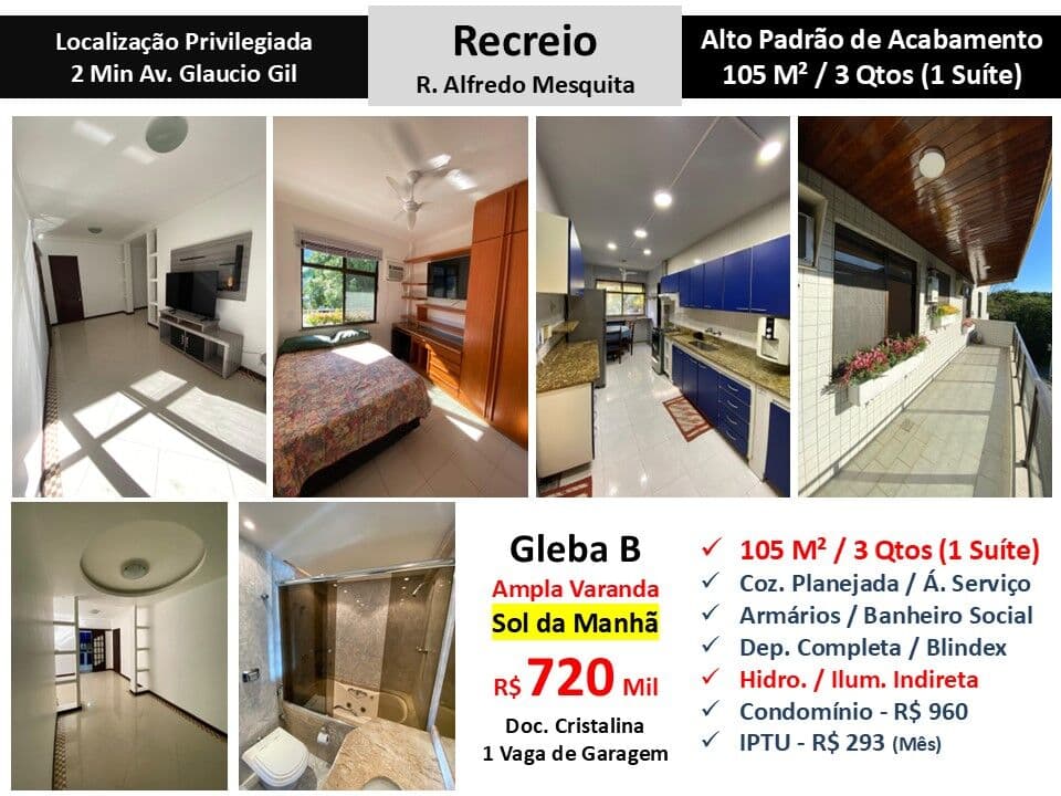 Apto Recreio Gleba B Alfredo Mesquita 105M²