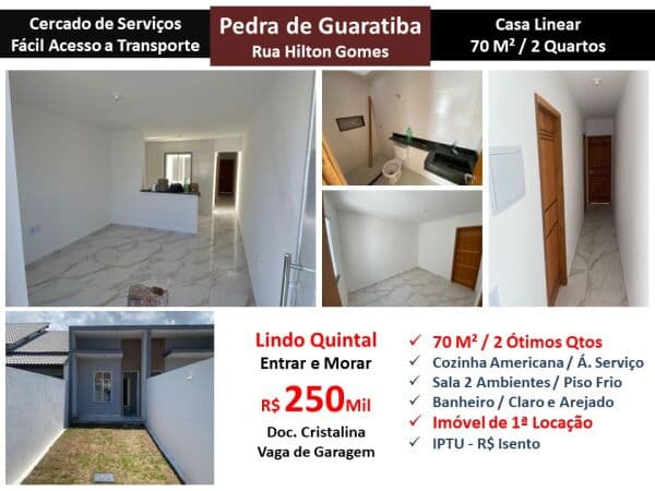Casa Pedra de Guaratiba Hilton Gomes 70M² Linear