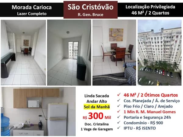 Apto São Cristovão Gen. Bruce Morada Carioca 46M² 2