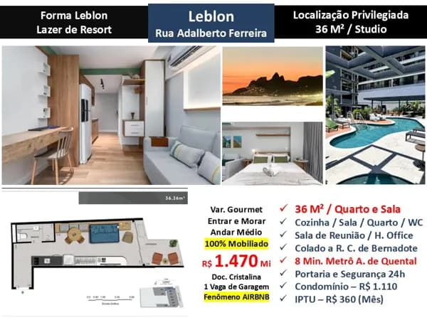 Apto Leblon Adalberto Ferreira Forma Leblon 36M²
