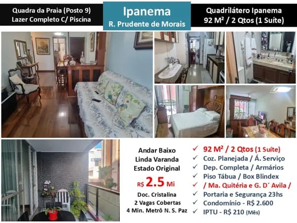 Apto Ipanema Prudente de Morais 92M² 2