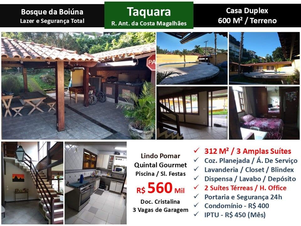 Casa JPA Taquara Bosque da Boiúna 312M²