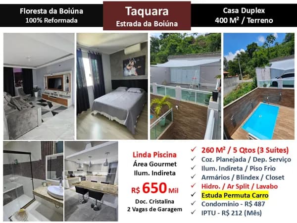 Casa JPA Taquara Floresta da Boiúna 260M²