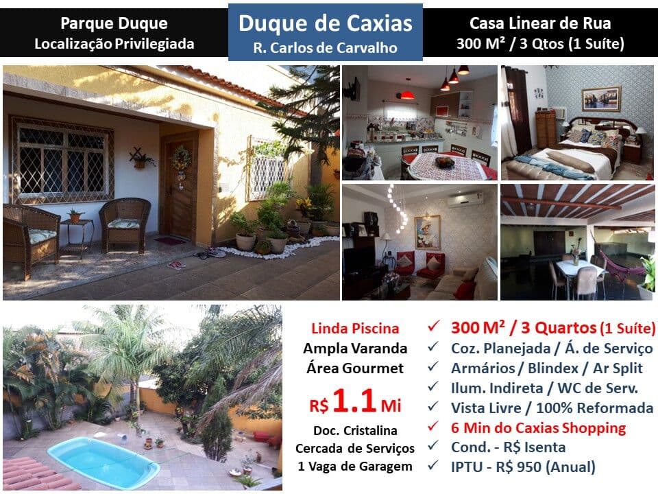 Casa Caxias Carlos de Carvalho 300M² Linear