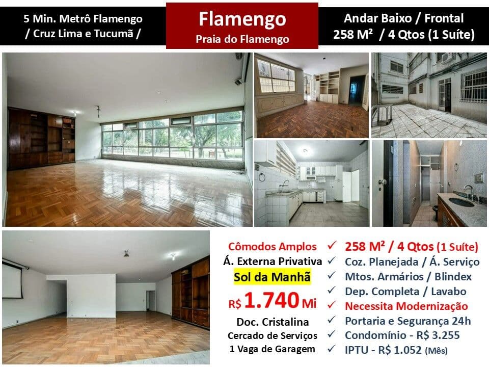 Apto Flamengo Praia 258M²