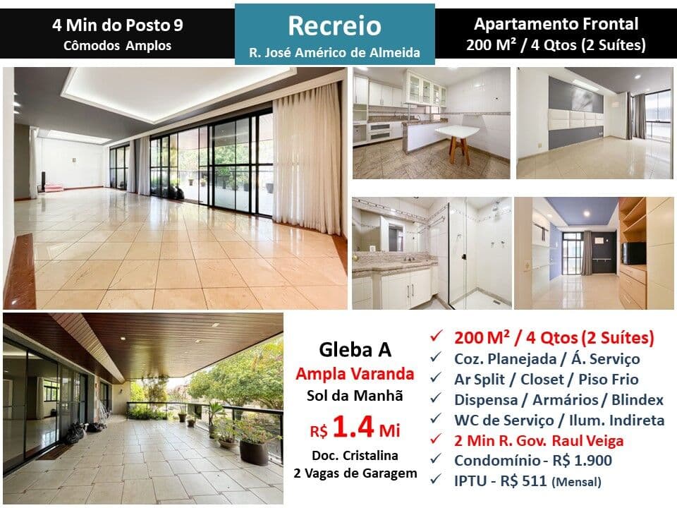Apto Recreio Gleba A Praia José Américo de Almeida 200M²