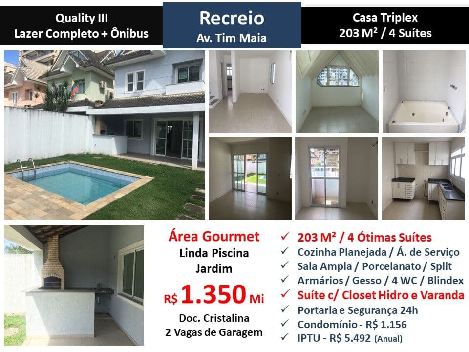 Casa Recreio Zico Quality 3 203M²