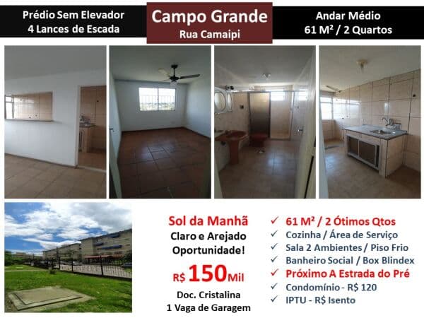 Apto Campo Grande Camaipi 61M²