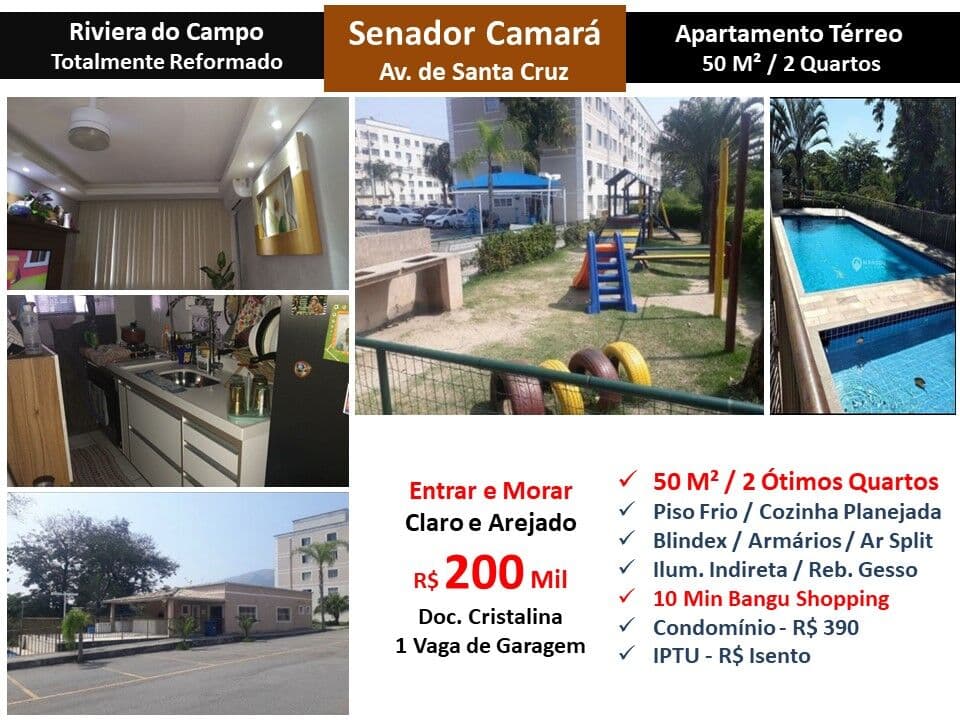 Apto Senador Camará Riviera do Campo 50M² Garden