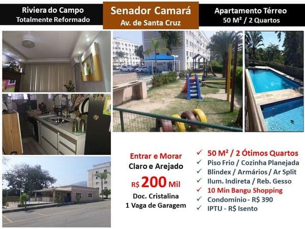 Apto Senador Camará Riviera do Campo 50M² Garden
