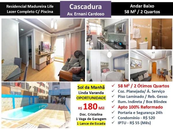 Apto Cascadura Ernani Cardoso Madureira Life 58M²