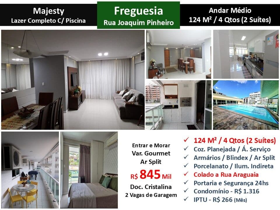 Apto JPA Freguesia Joaquim Pinheiro Majesty 124M²
