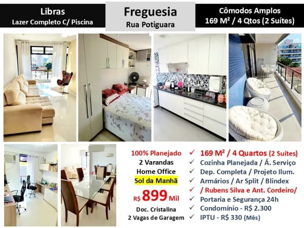 Apto JPA Freguesia Potiguara Libras 169M²