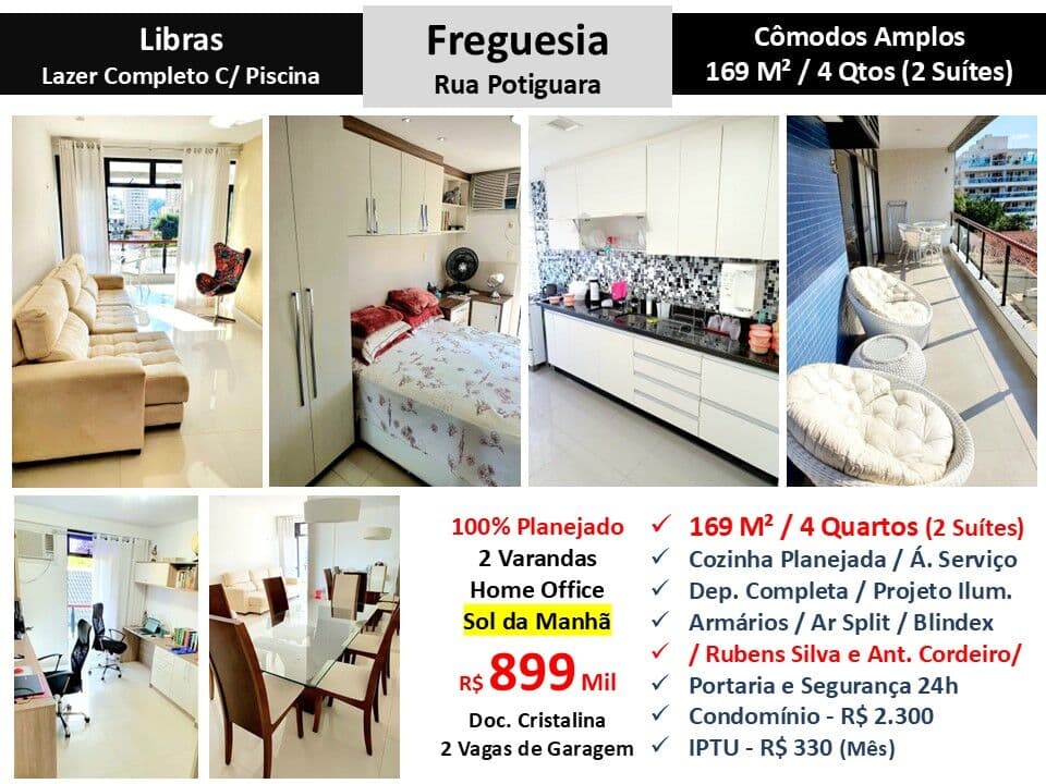 Apto JPA Freguesia Potiguara Libras 169M²