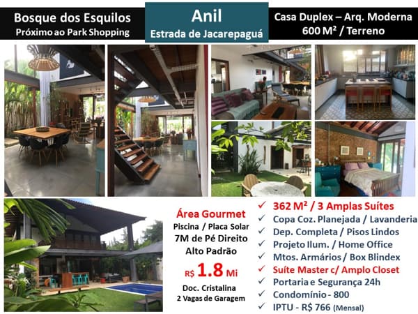 Casa JPA Anil Bosque dos Esquilos 362M²