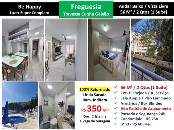 Apto JPA Freguesia Be Happy 56M²