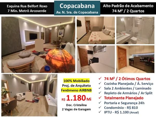 Apto Copacabana N.S de Copacabana 74M² 2