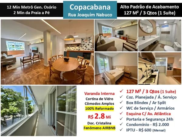 Apto Copacabana Joaquim Nabuco 127M²