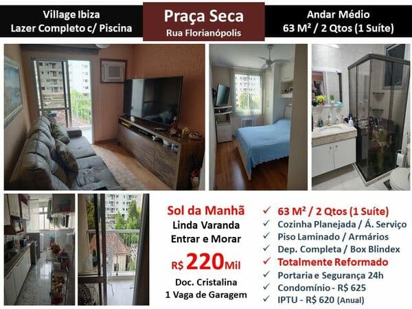 Apto JPA Praça Seca Florianópolis Village Ibiza 63M²