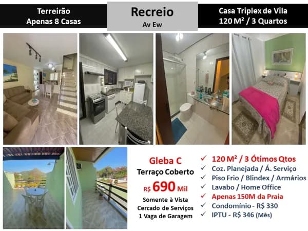 Casa Recreio Gleba C Terreirão EW 120M²