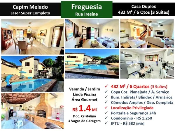 Casa JPA Freguesia Capim Melado 432M²