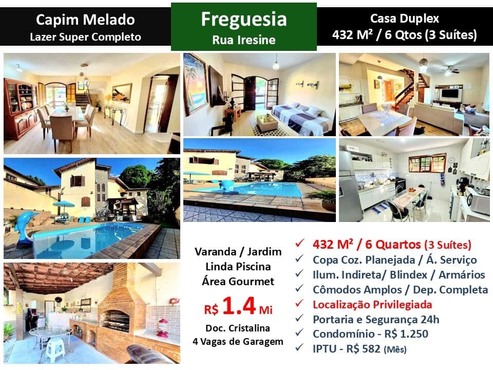 Casa JPA Freguesia Capim Melado 432M²