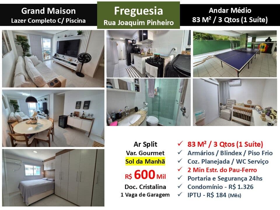 Apto JPA Freguesia Joaquim Pinheiro Grand Maison 83M²