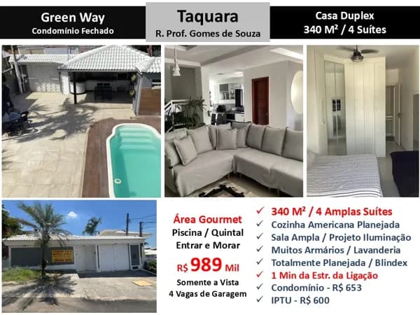 Casa JPA Taquara Green Way 340M²