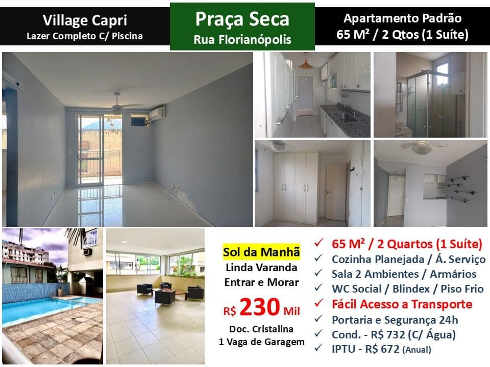 Apto JPA Praça Seca Florianópolis Village Capri 65M² 2