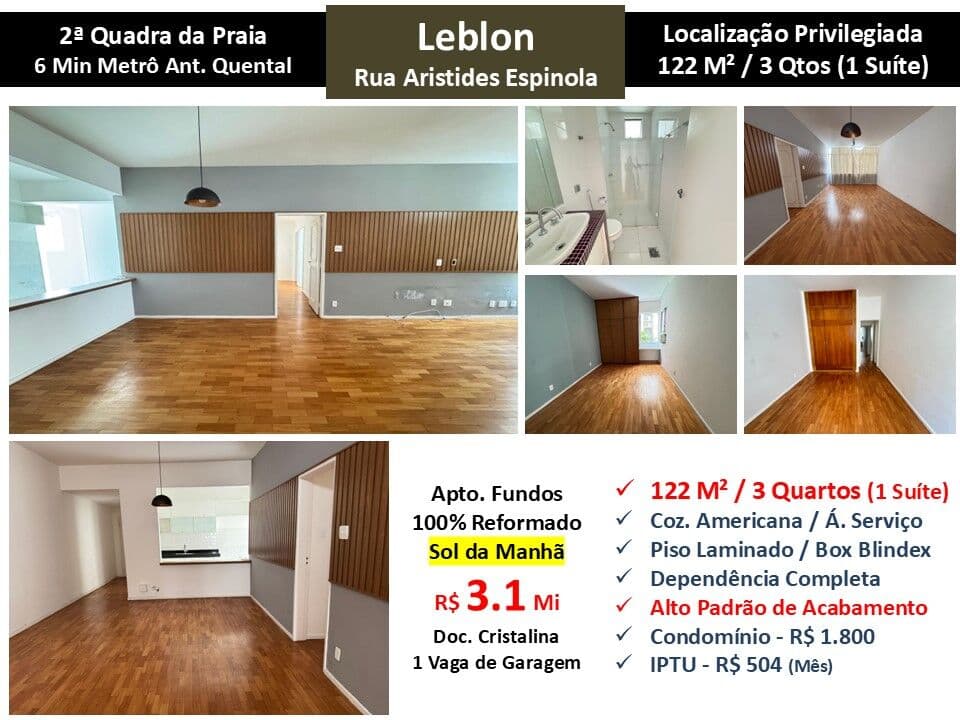 Apto Leblon Aristídes Espínola 122M²