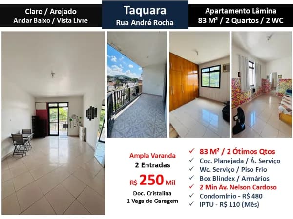 Apto JPA Taquara André Rocha 83M² 2