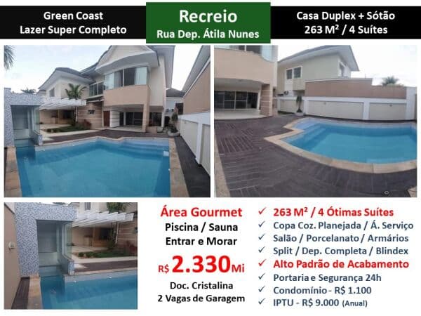 Casa Recreio Green Coast 263M²