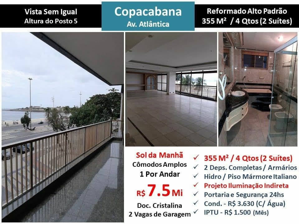 Apto Copacabana Praia Atlantica 355M²