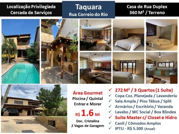 Casa JPA Taquara Correio do Rio 272M²