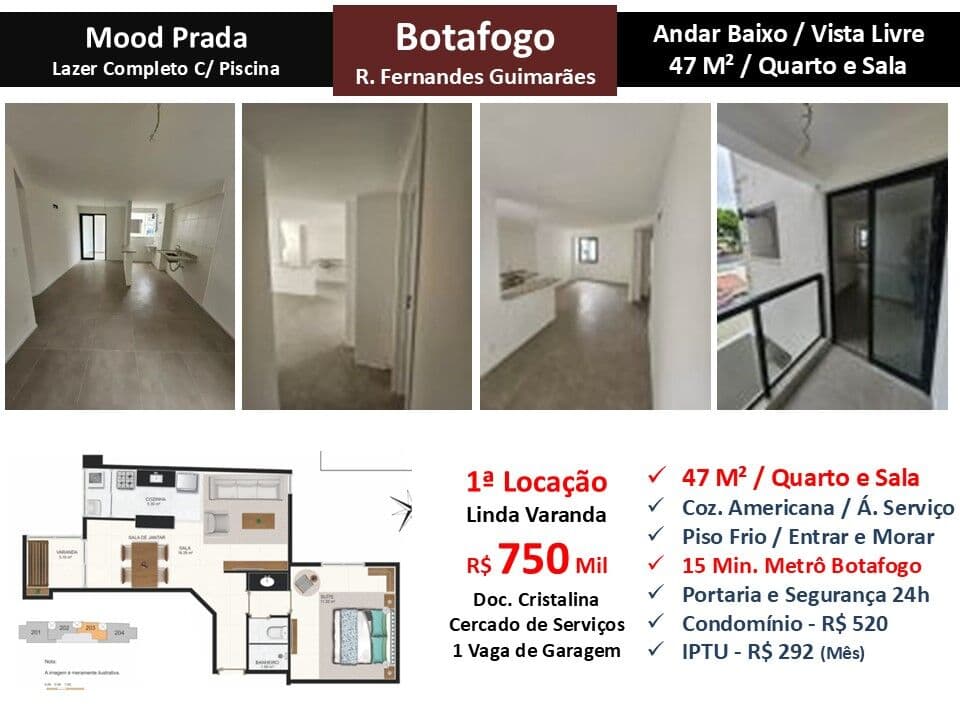 Apto Botafogo Fernandes Guimaraes Mood Prada 47M²