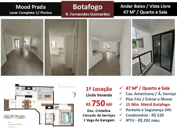 Apto Botafogo Fernandes Guimaraes Mood Prada 47M²