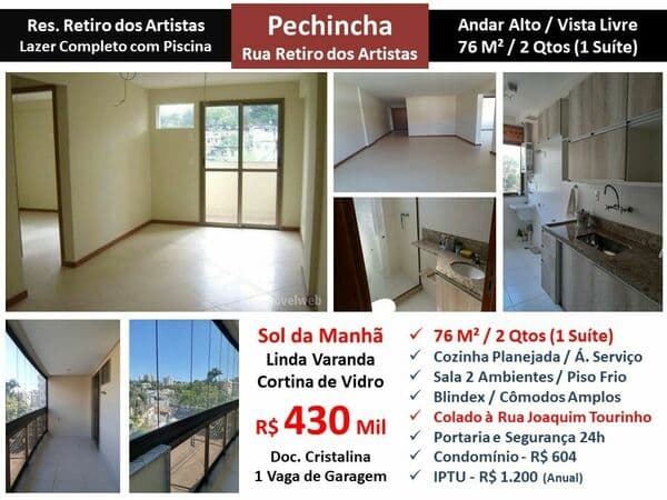 Apto JPA Pechincha Residencial Retiro dos Artistas 76M²