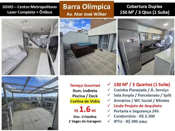 Cob Barra Olímpica Soho Centro Metropolitano 150M²