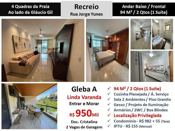 Apto Recreio Gleba A Jorge Yunes 94M² 2