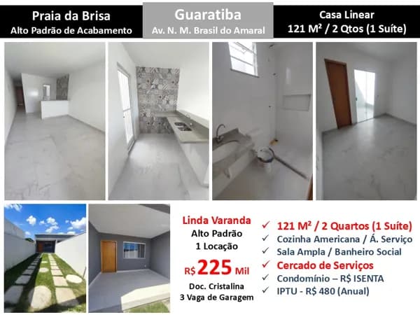 Casa Guaratiba Praia da Brisa 121M² Linear