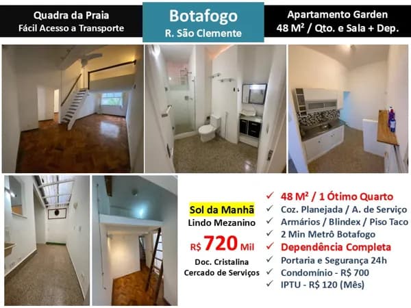 Apto Botafogo São Clemente 48M² Garden