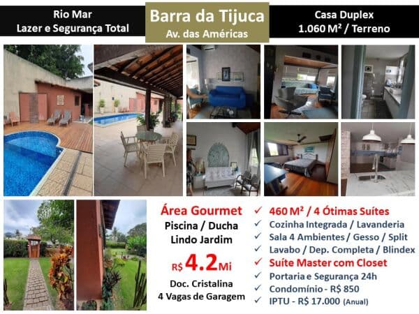 Casa Barra da Tijuca Rio Mar 460M²
