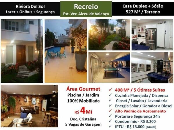 Casa Recreio Riviera Del Sol 498M²