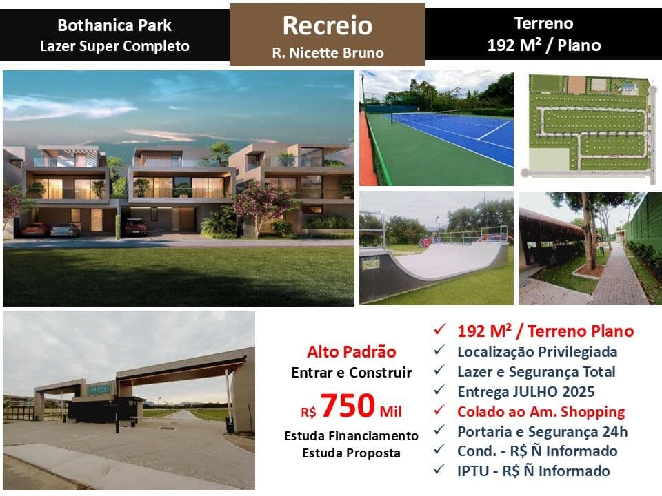 Terreno Recreio Bothanica Park 192M²