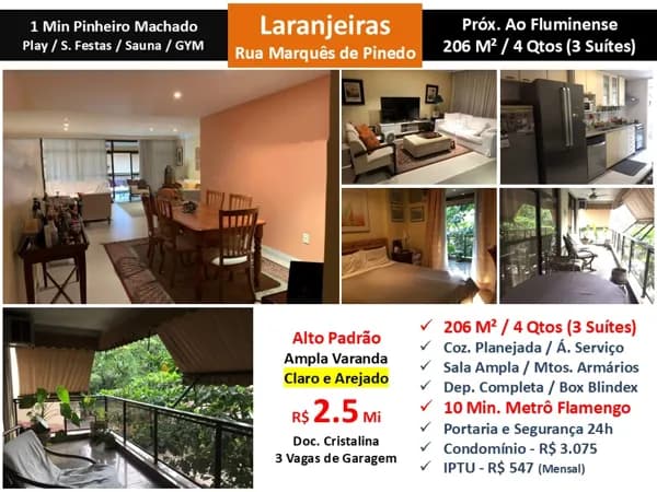 Apto Laranjeiras Marquês de Pinedo 206M²