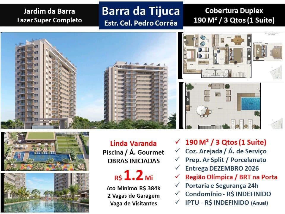 Cob Barra da Tijuca Curicica Pedro Corrêa Jardim da Barra 190M²