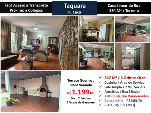 Casa JPA Taquara Caçu 347M² Linear