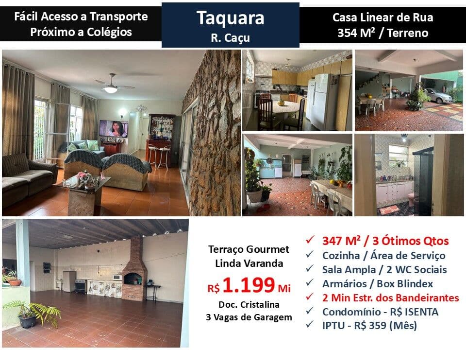 Casa JPA Taquara Caçu 347M² Linear