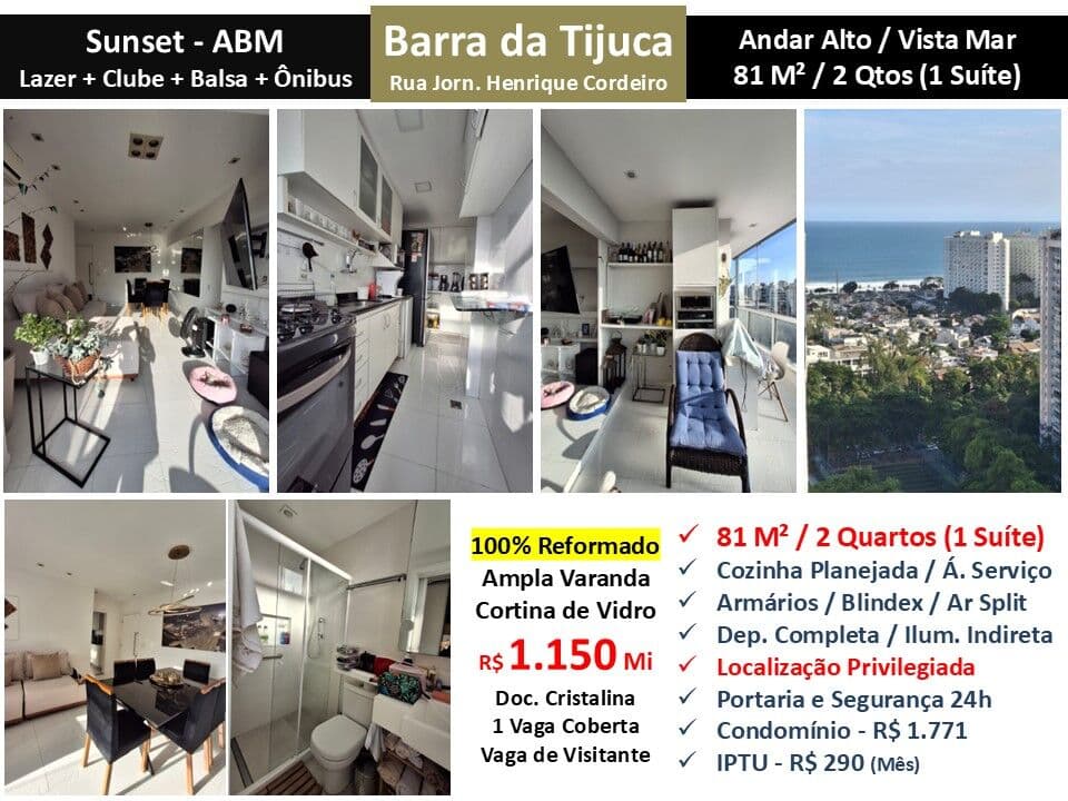 Apto Barra da Tijuca ABM Sunset 81M²