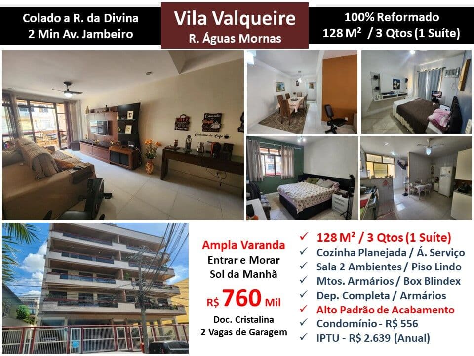 Apto JPA Valqueire Águas Mornas 128M²